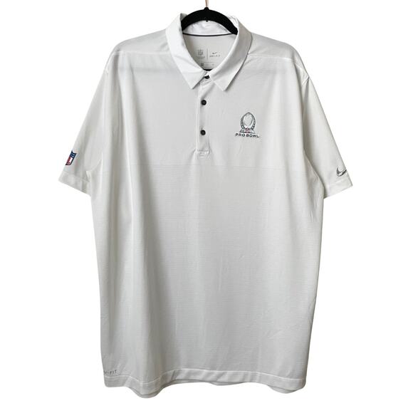 Nike Pro Bowl NFL On Field Polo Shirt Mens XL White Dri Fit Athletic Apparel - Picture 1 of 10